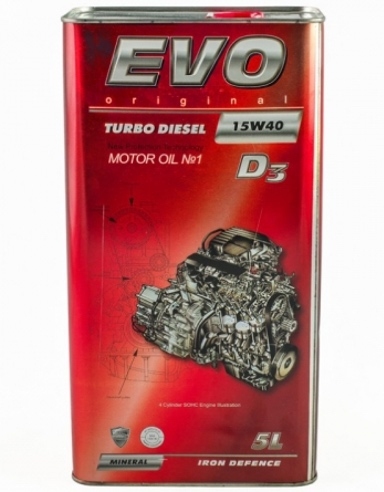 Моторное масло EVO D3 15W-40 TURBO DIESEL 5л